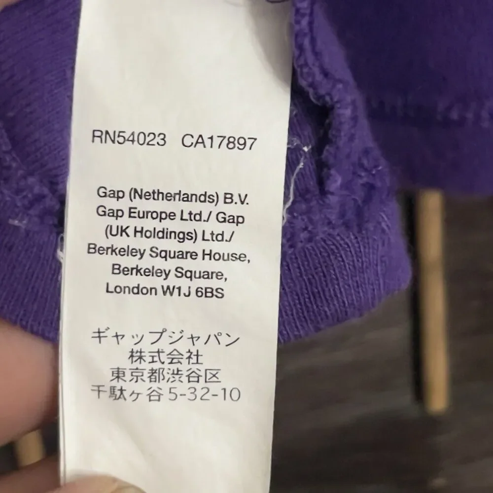 Baby Gap Girls Long Sleeve Purple w/ Gray Logo Top Shirt Cotton 18-24mth